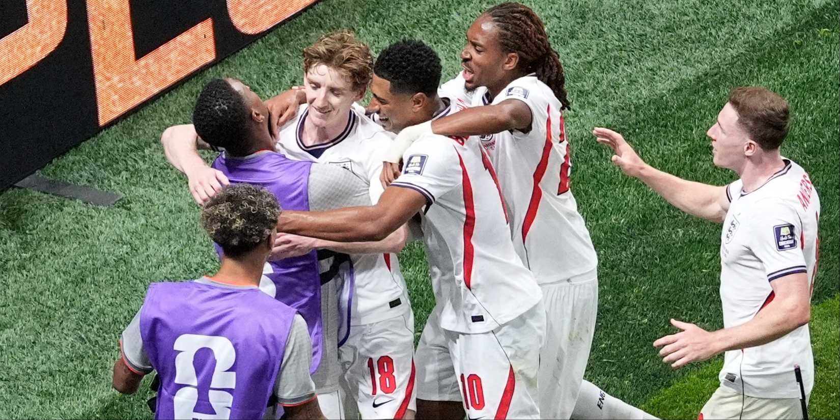 England Players Celebrate vs Argentina