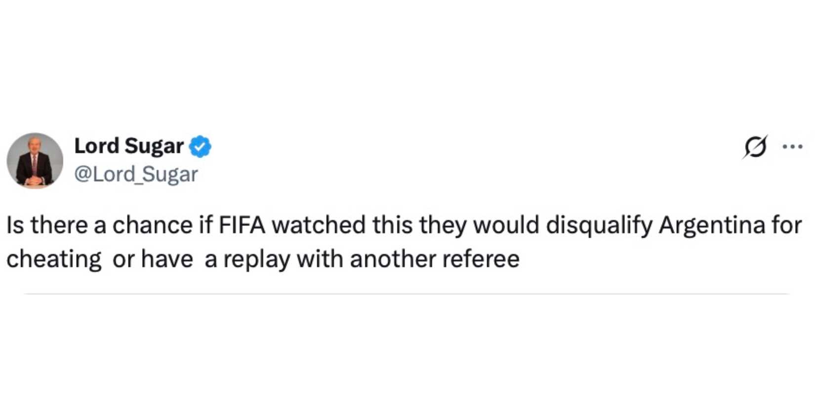 Lord Sugar tweet
