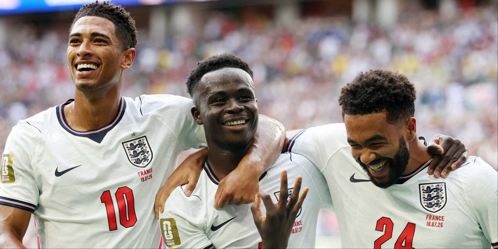 Jude Bellingham, Bukayo Saka and Reece James