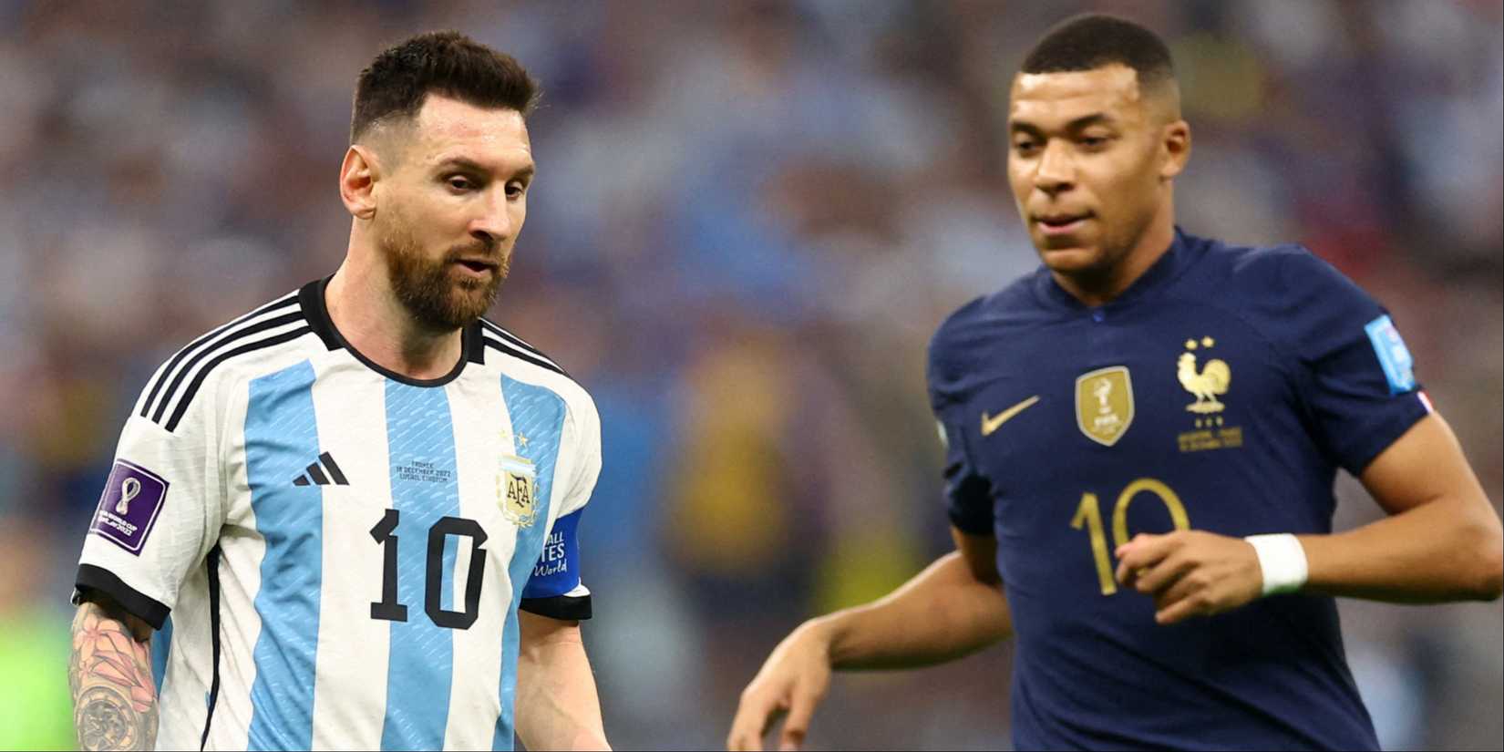Lionel Messi and Kylian Mbappe (World Cup)
