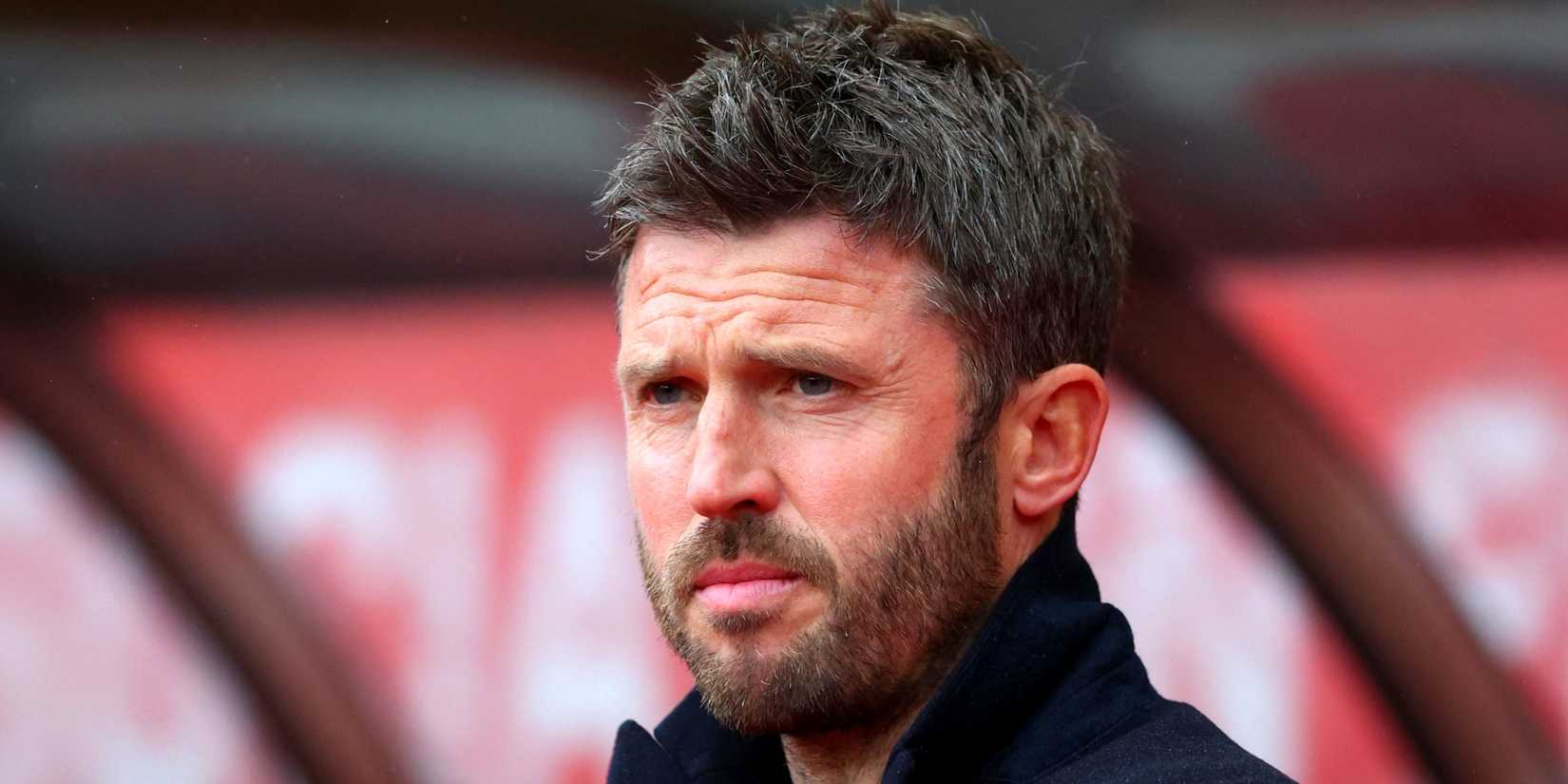 Manchester United manager Michael Carrick looks on