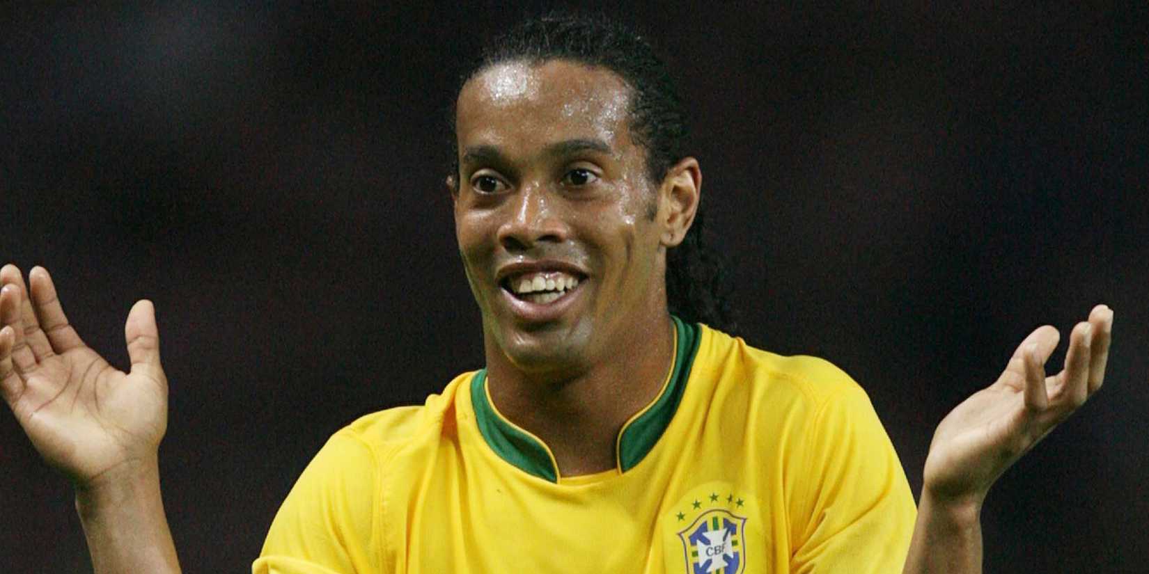 Ronaldinho in action for Brazil