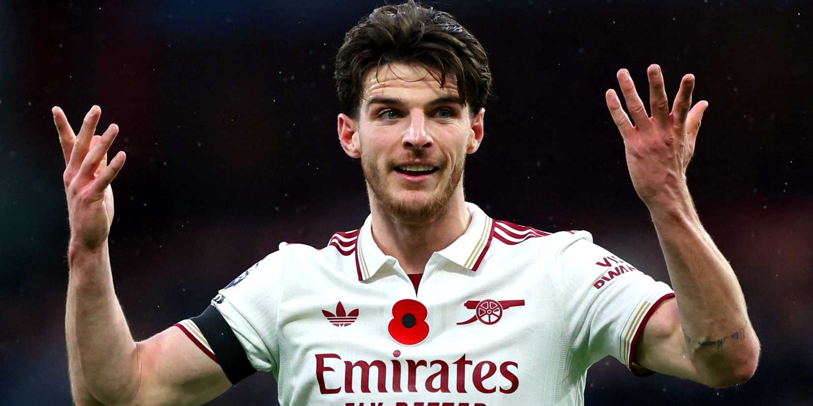Arsenal's Declan Rice reacts