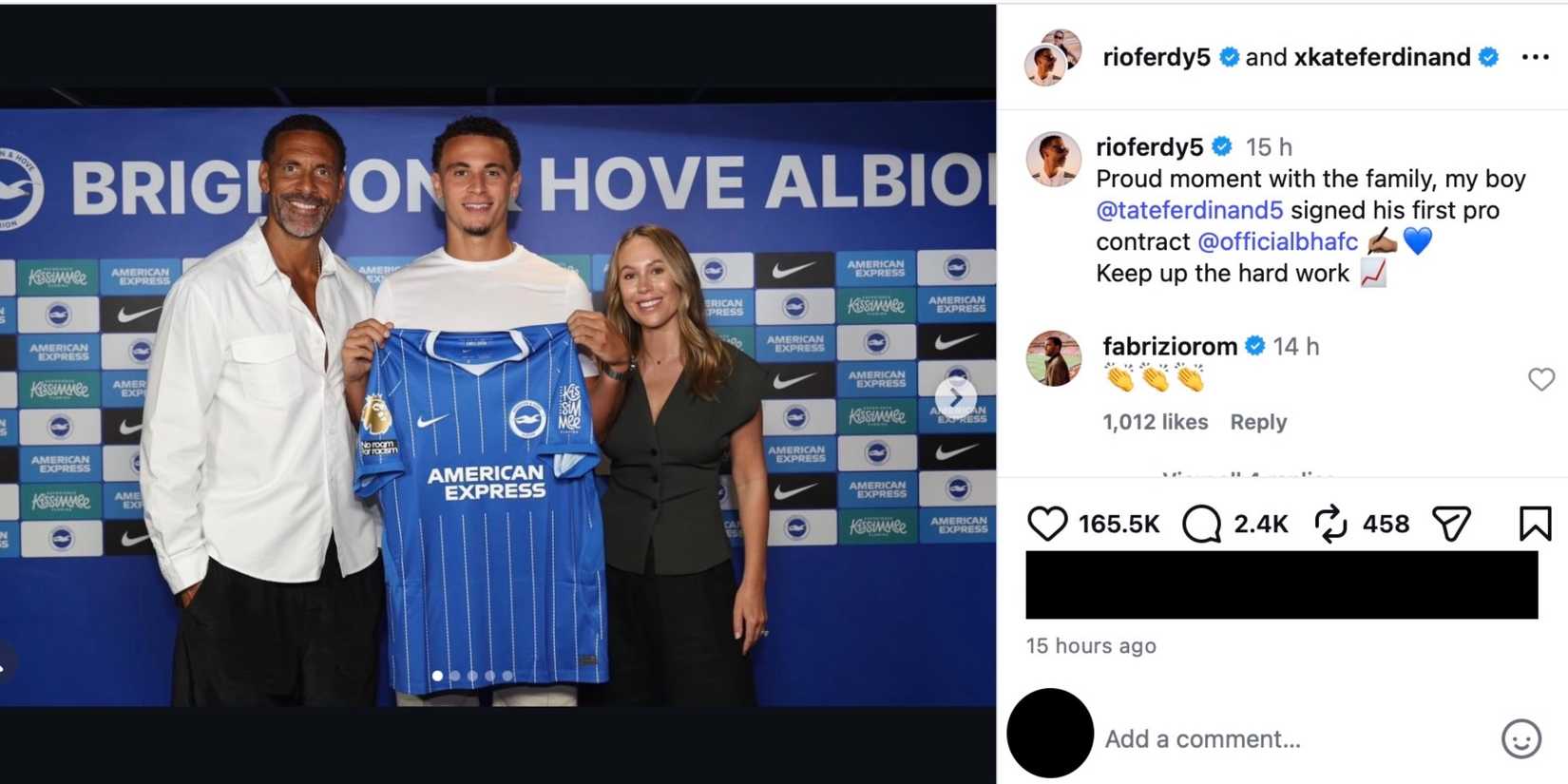 Tate Ferdinand signs Brighton