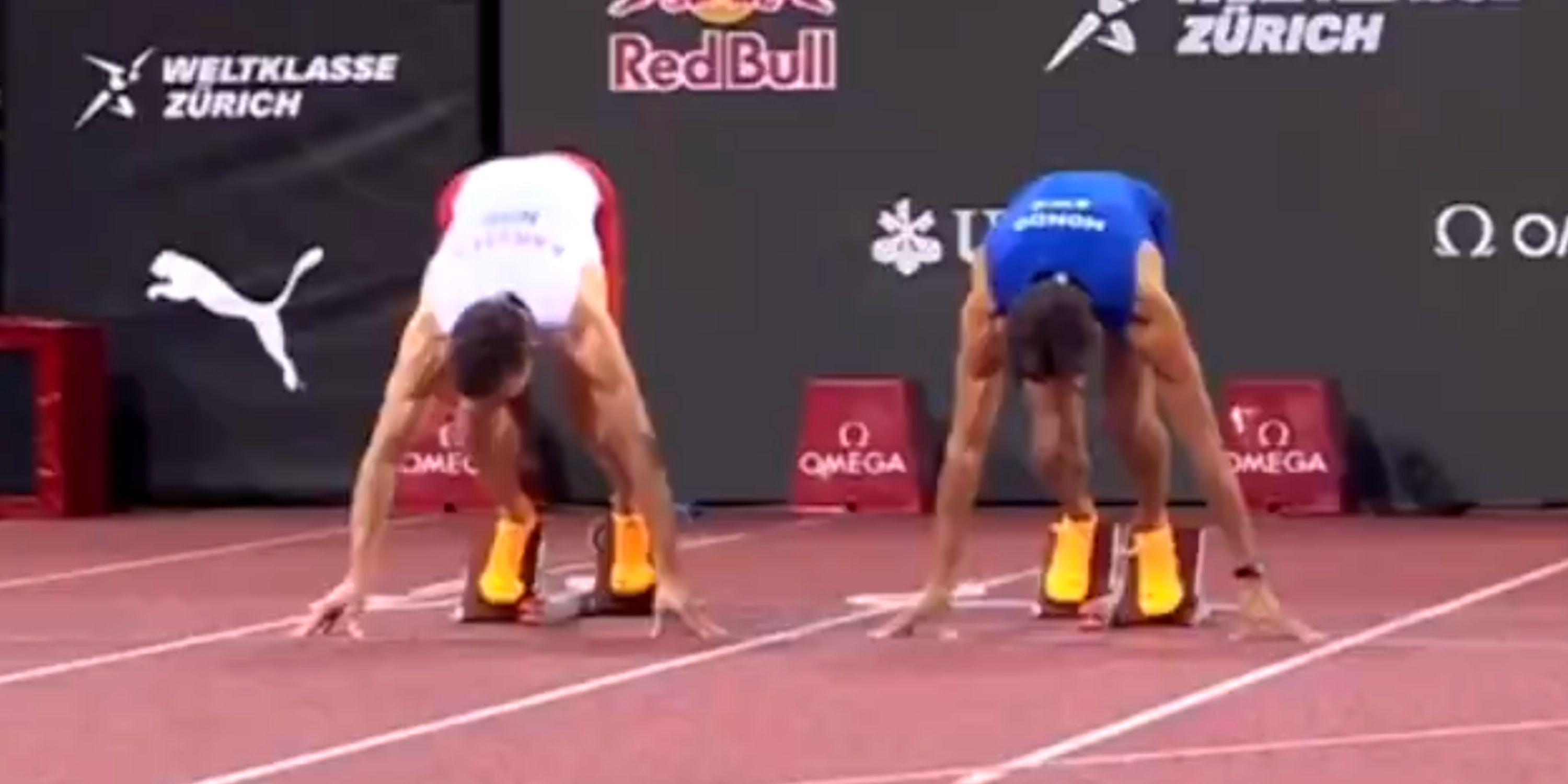 Pole Vaulter Takes on 400m Hurdler in 100m Sprint
