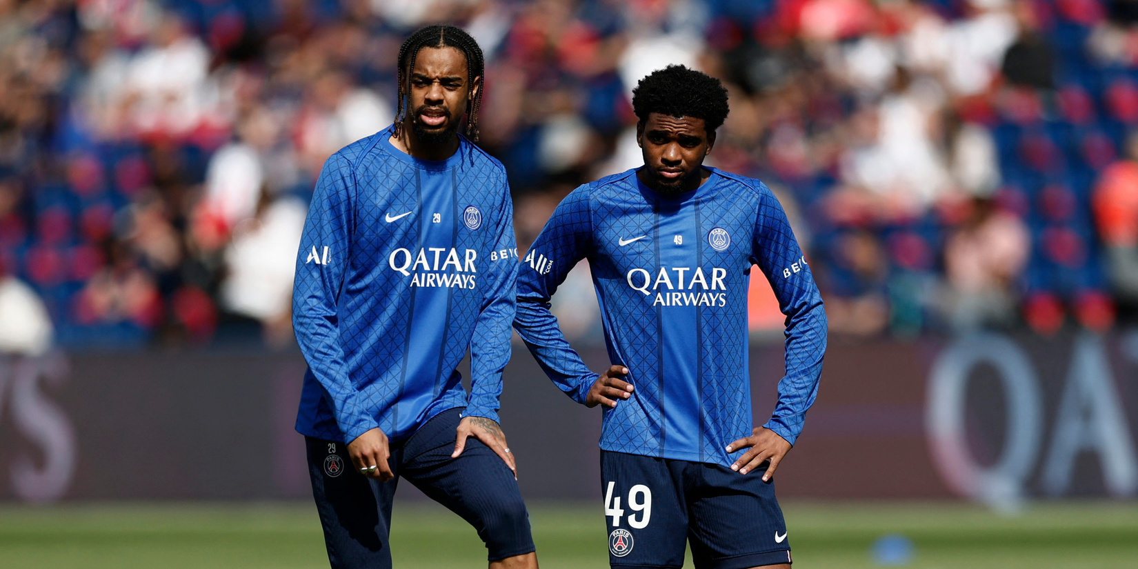 Bradley Barcola and Ibrahim Mbaye (PSG)