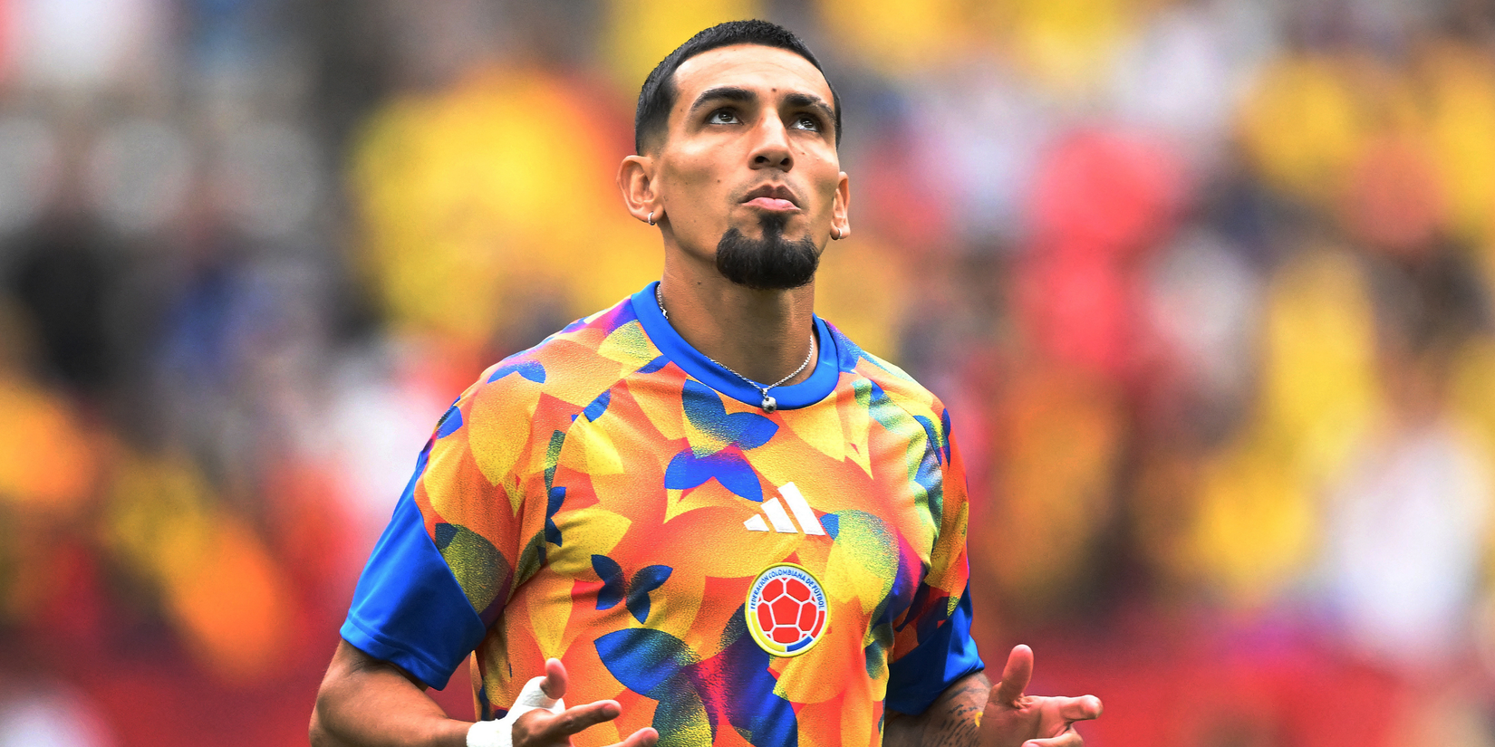Colombia's Daniel Munoz during the warm up before the match