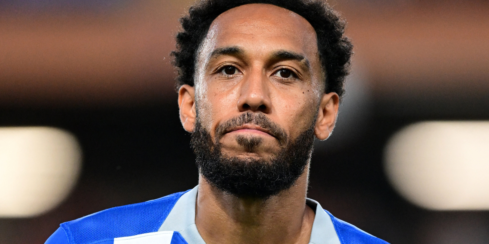 Deportivo La Coruna's Pierre-Emerick Aubameyang before the match 