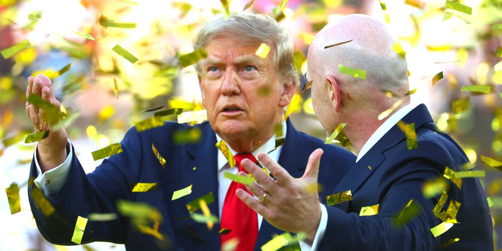 U.S. President Donald Trump and FIFA President Gianni Infantino during the World Cup trophy presentation