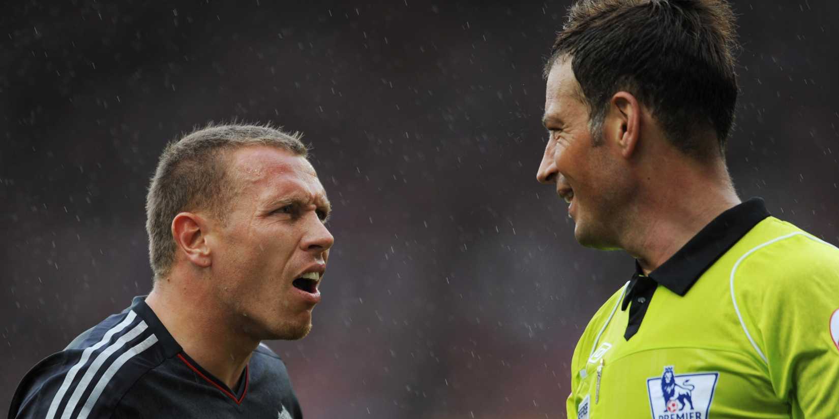Craig Bellamy and Mark Clattenburg