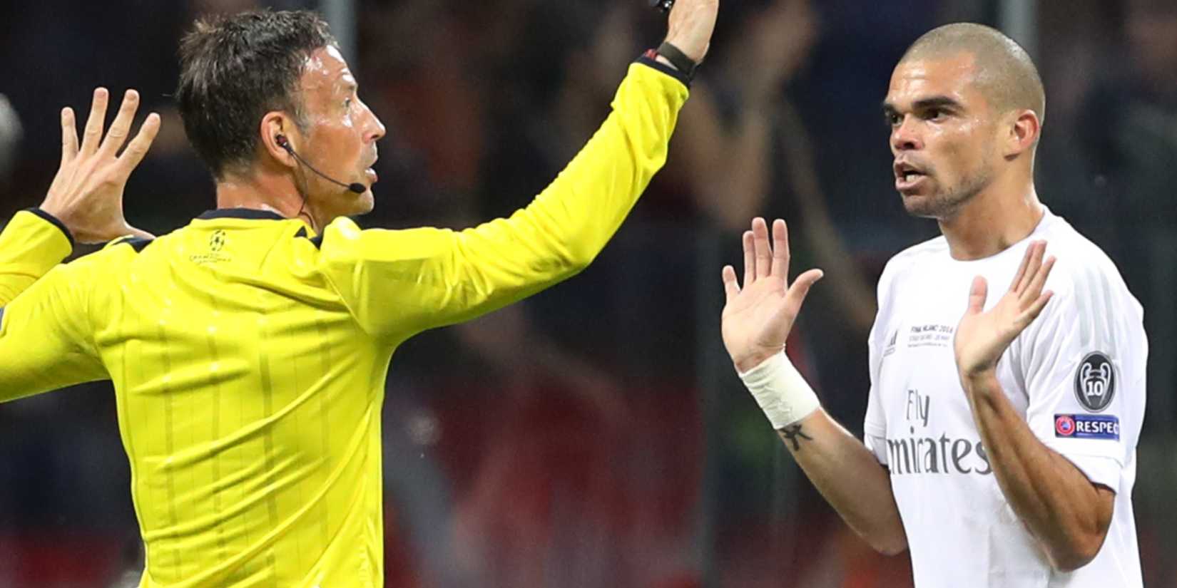 Mark Clattenburg and Pepe