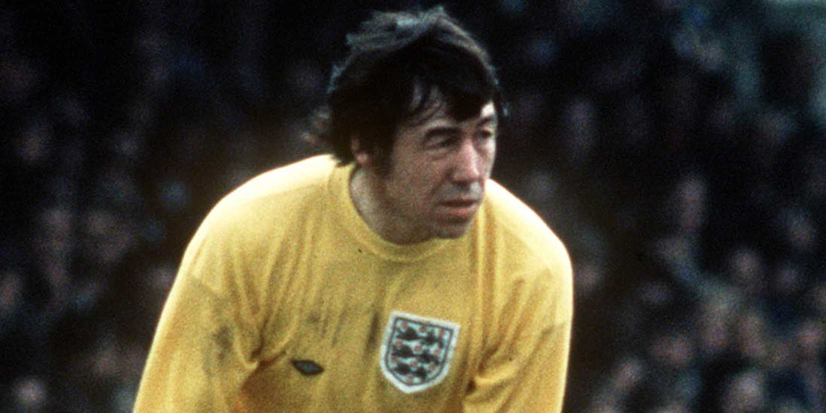 Gordon Banks in action for England