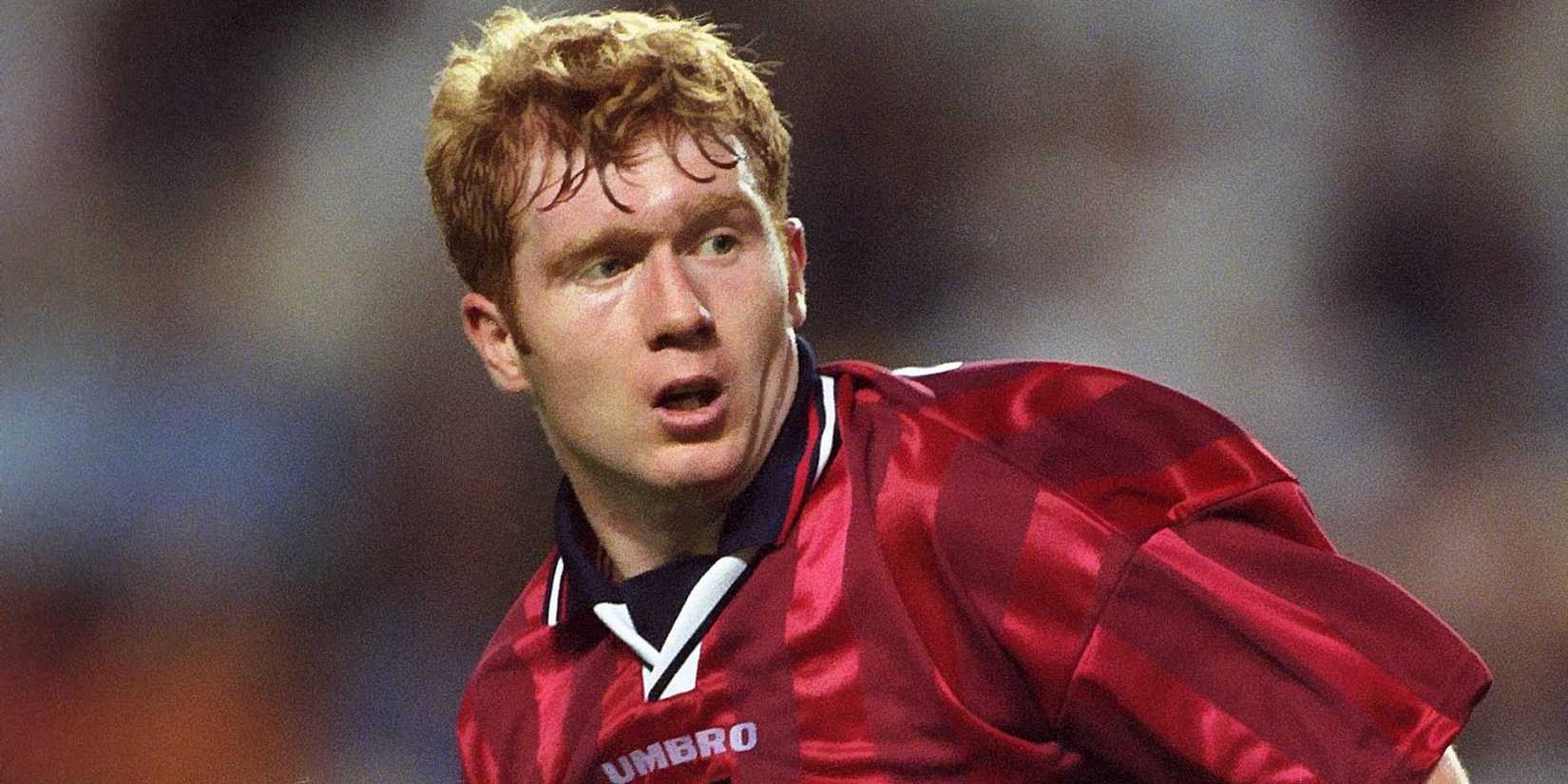 Paul Scholes in action for England