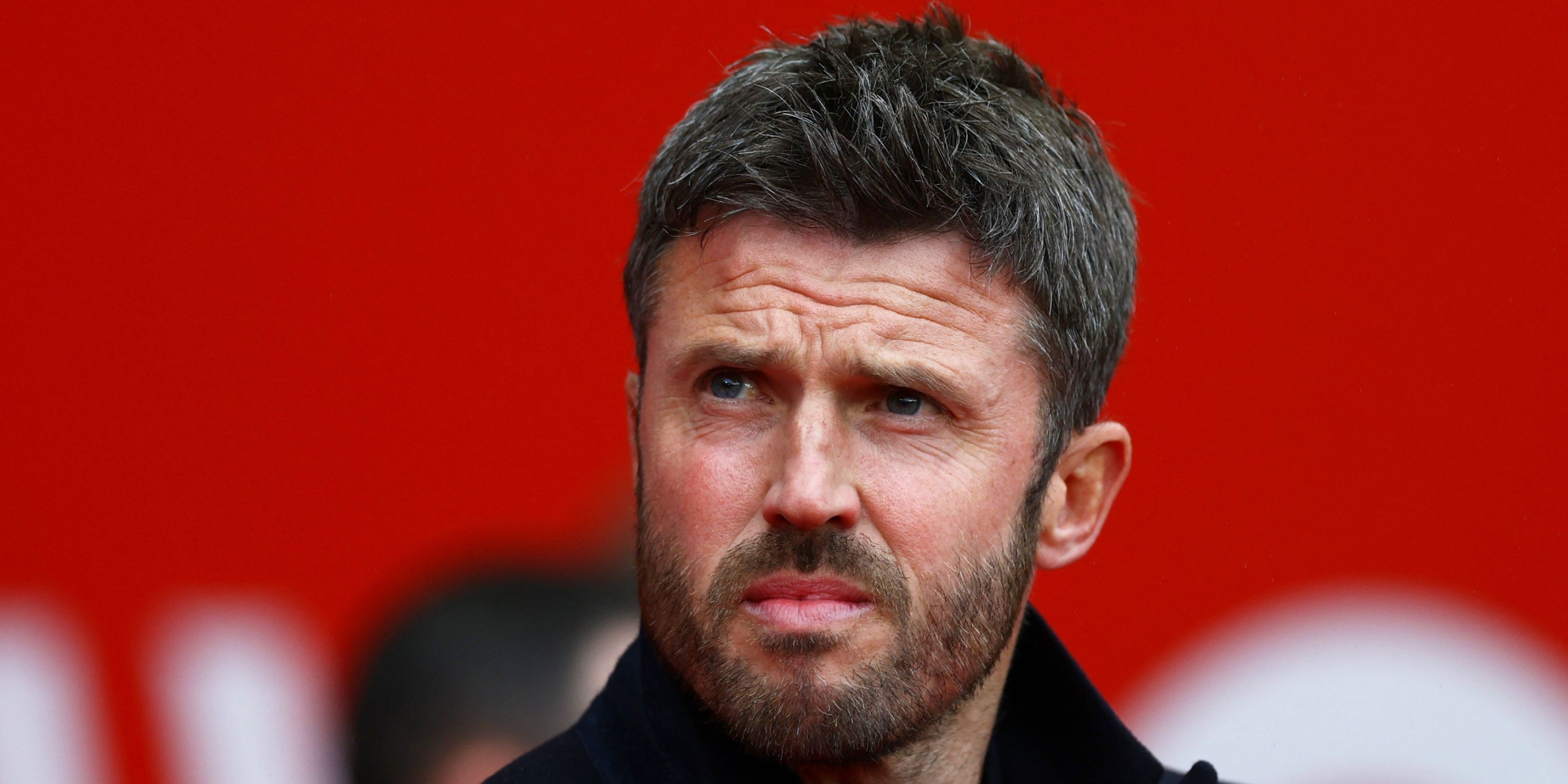 Manchester United manager Michael Carrick looks on