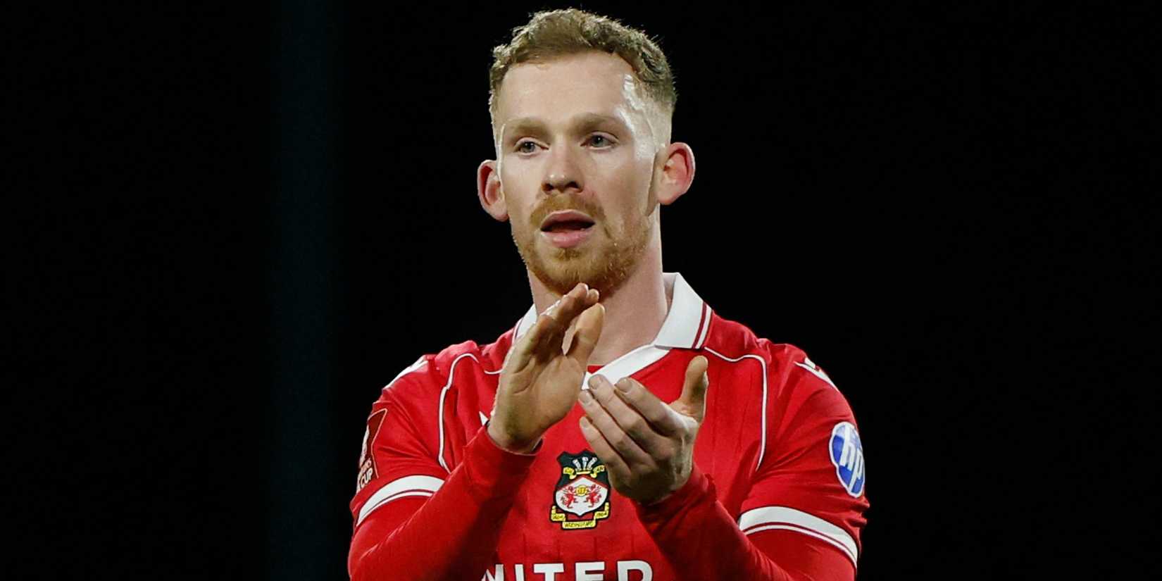 Lewis O'Brien in action for Wrexham