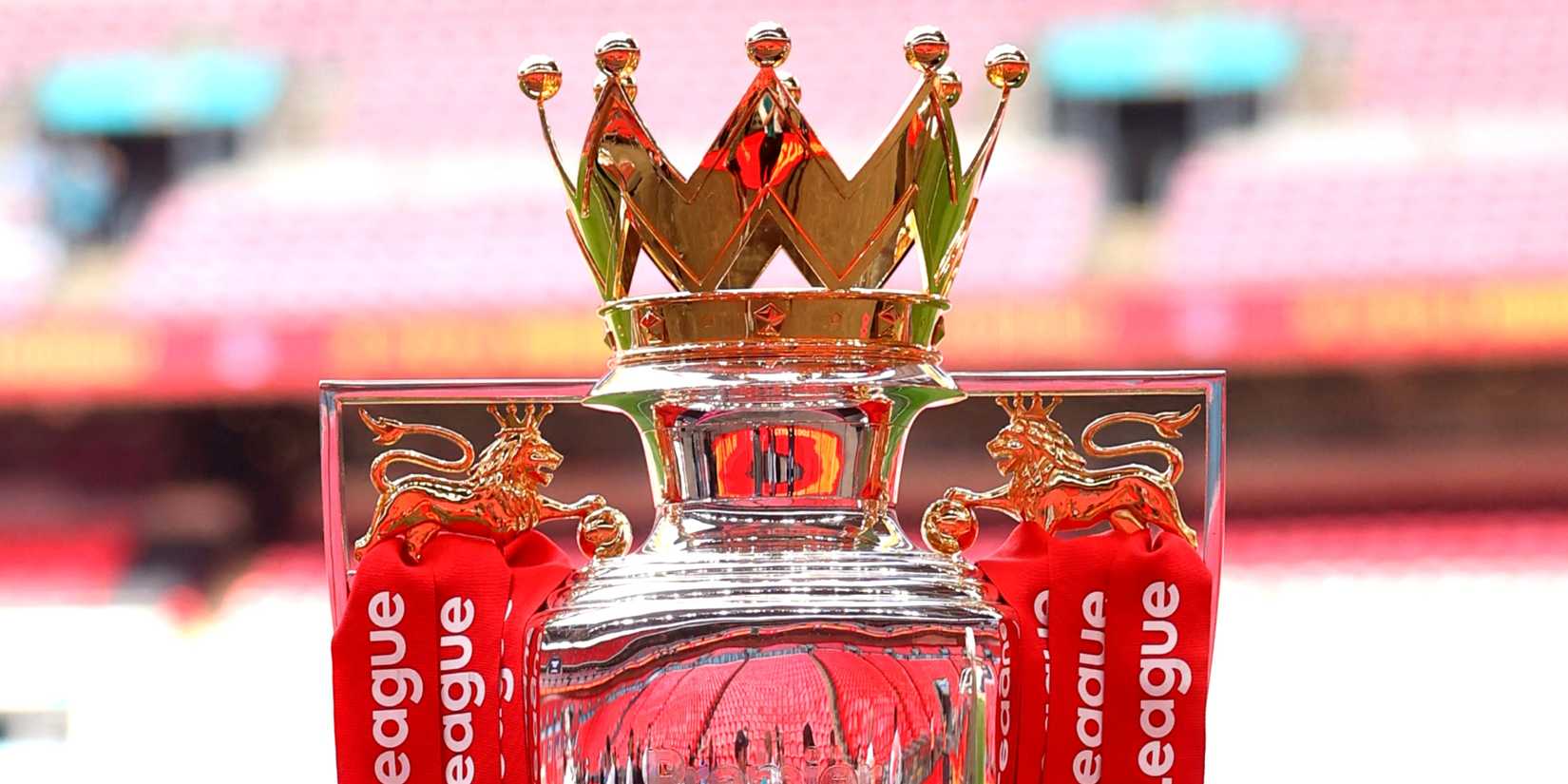 Premier League trophy on display