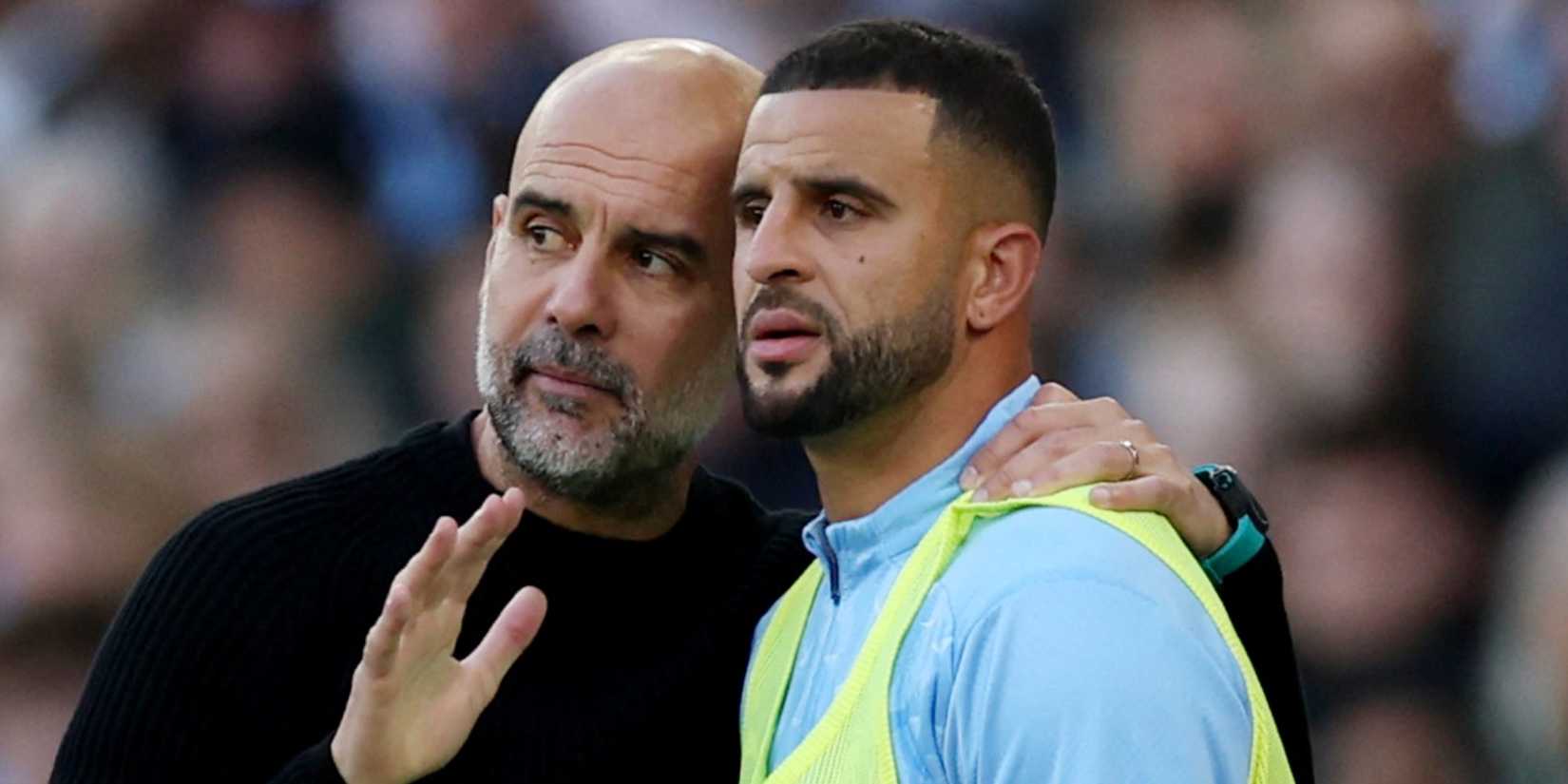 Pep Guardiola and Kyle Walker