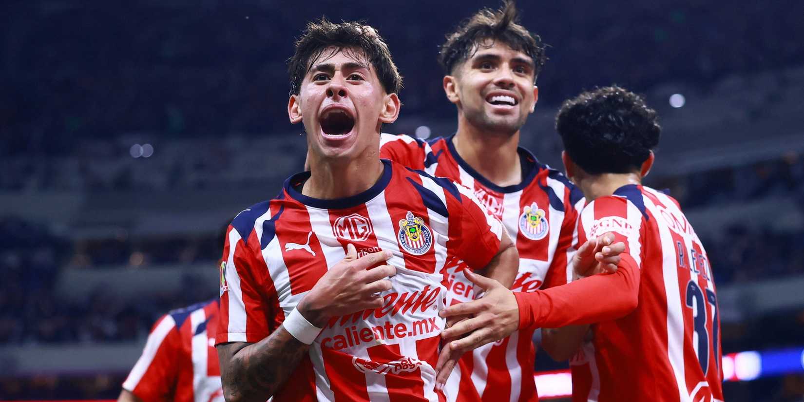 Chivas Guadalajara's Santiago Sandoval celebrates scoring 2026