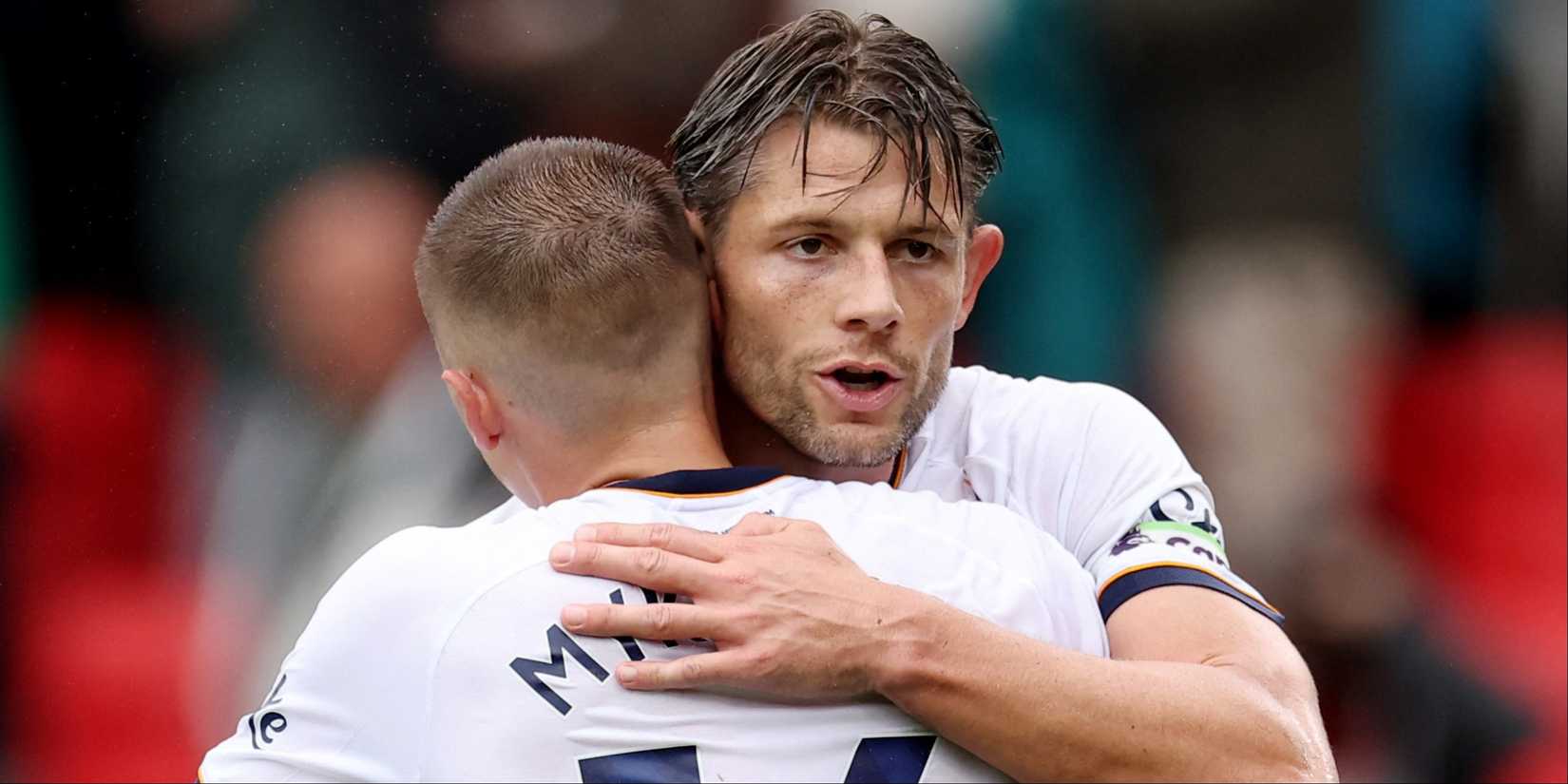 James Tarkowski and Vitalii Mykolenko (Everton)