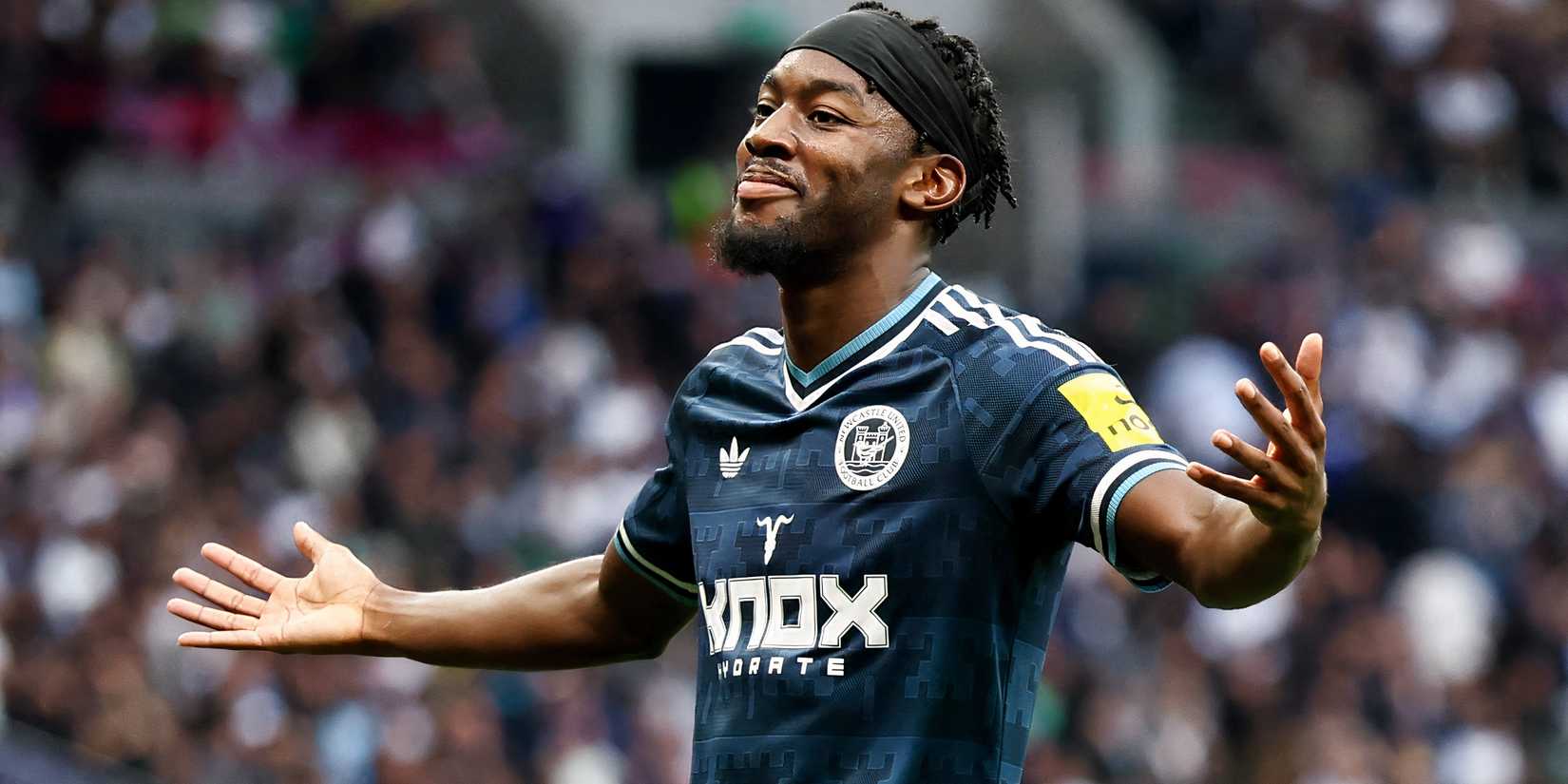 Elanga celebrates against Newcastle 