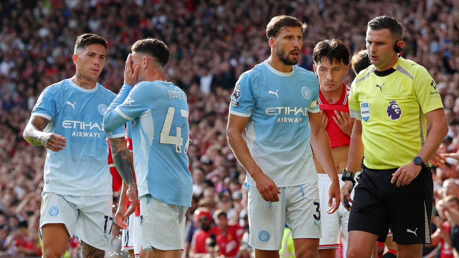 VAR Audio Transcript Explains Phil Foden Red Card vs Man Utd