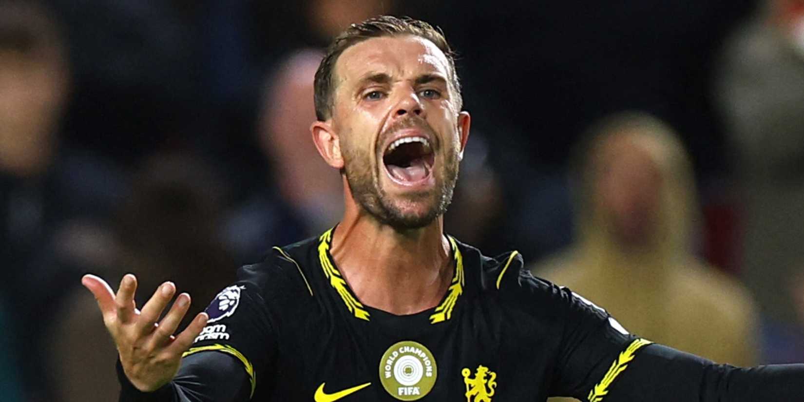 Chelsea's Jordan Henderson shouts vs Brentford