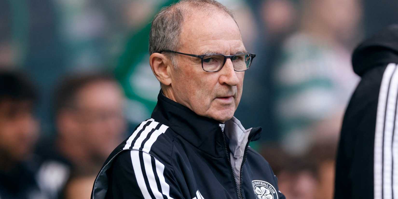 Celtic manager Martin O'Neill in the dugout during Old Firm derby vs Rangers