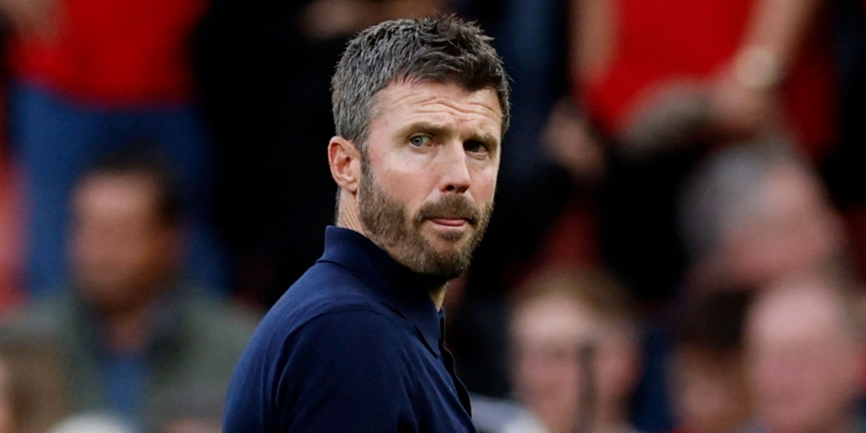 Michael Carrick of Manchester United looks on