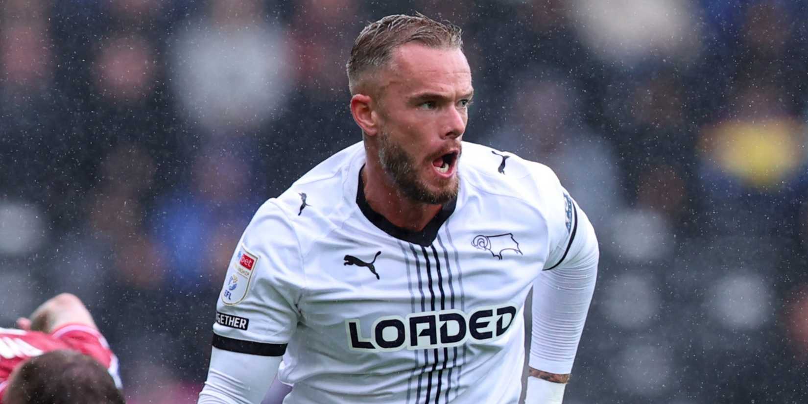 Joe Ward in action for Derby County