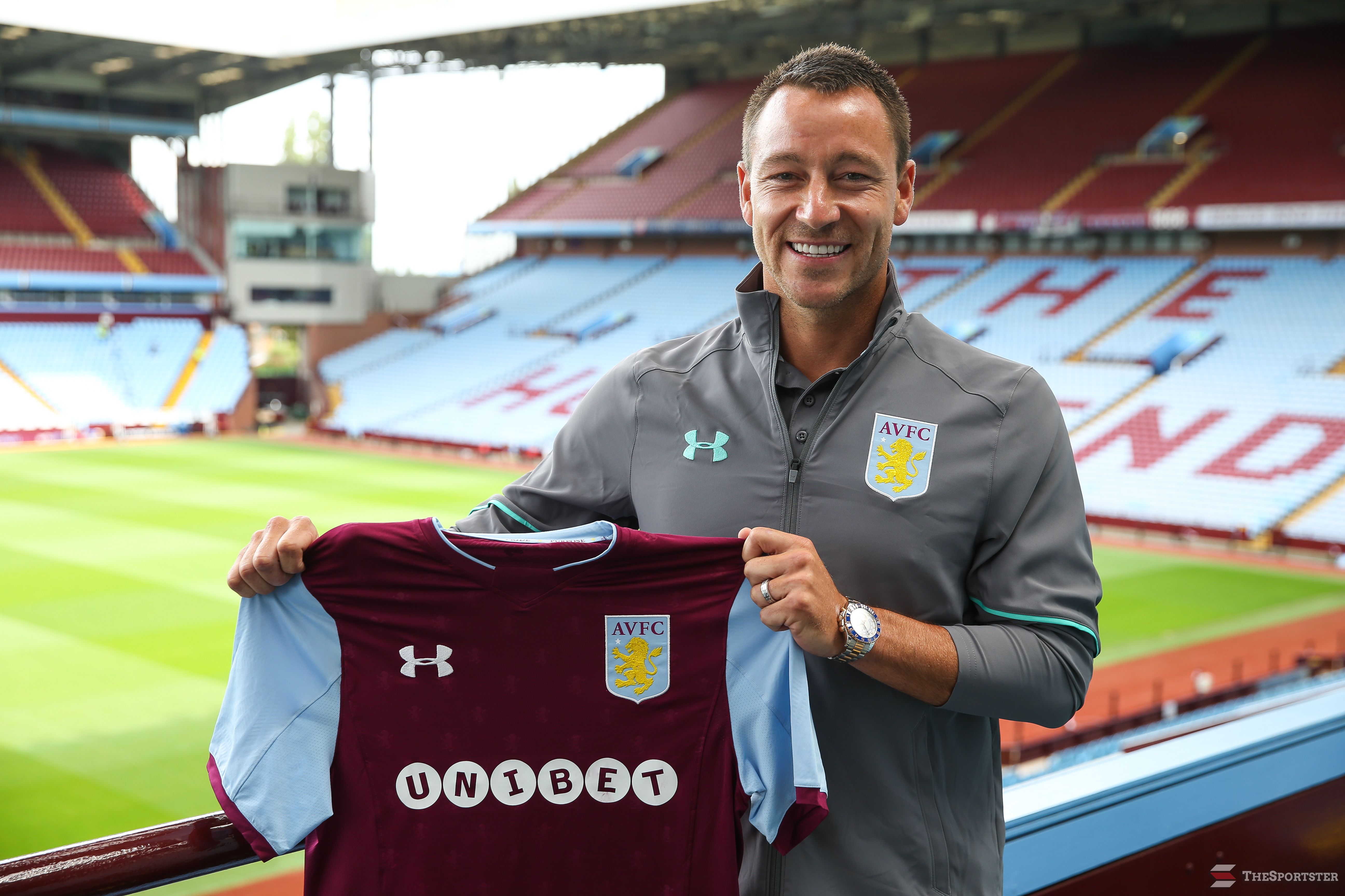 BIRMINGHAM, ENGLAND - JULY 03: Aston Villa's new signing John Terry during the press conference at Villa Park on July 3, 2017 in Birmingham, England. (Photo by Barrington Coombs/Getty Images)